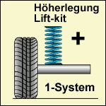 Lift-Kit, Suspension Springs +30mm VW Jetta IV 4-motion 1J My.: 10.98-09.05
