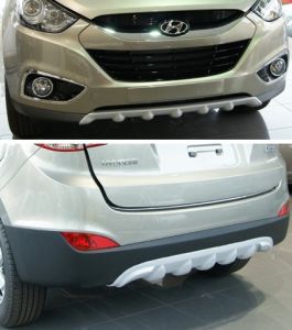 Frontspoiler below / optical underride protection for front and rear, ABS, silver, Hyundai ix35 4WD My. 04.2010-
