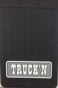 mud-laps broad, fiberglass reinforced, with coloured imprint "TRUCKN" measure: 45 x 30 cm, for Offroad-Cars, Transporter, Van